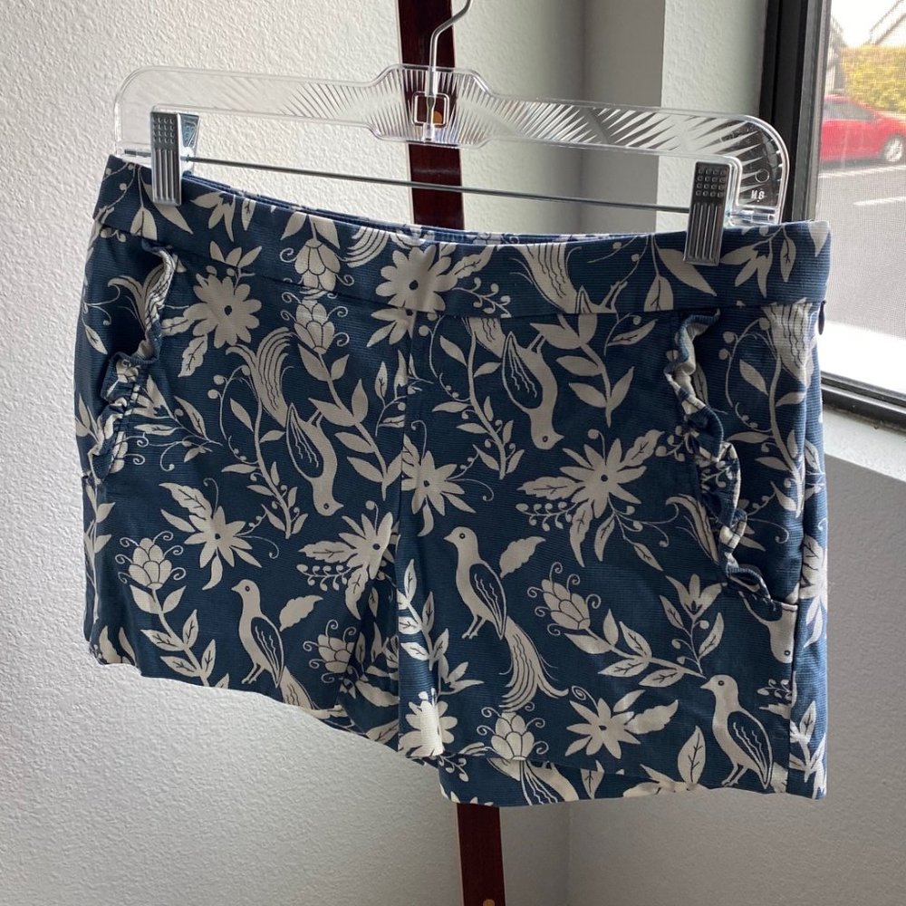 LOFT Cornflower Blue Bird Shorts